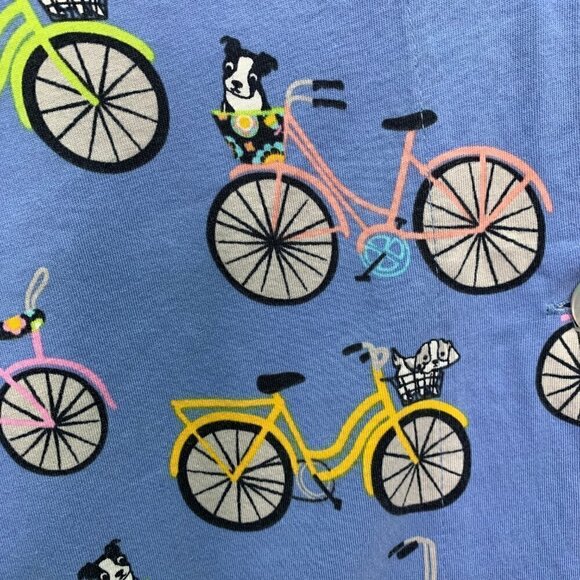 PJ Studio Pajama Top Size Small NWT Dogs & Bicycles Blue Sleep Top - Picture 5 of 9
